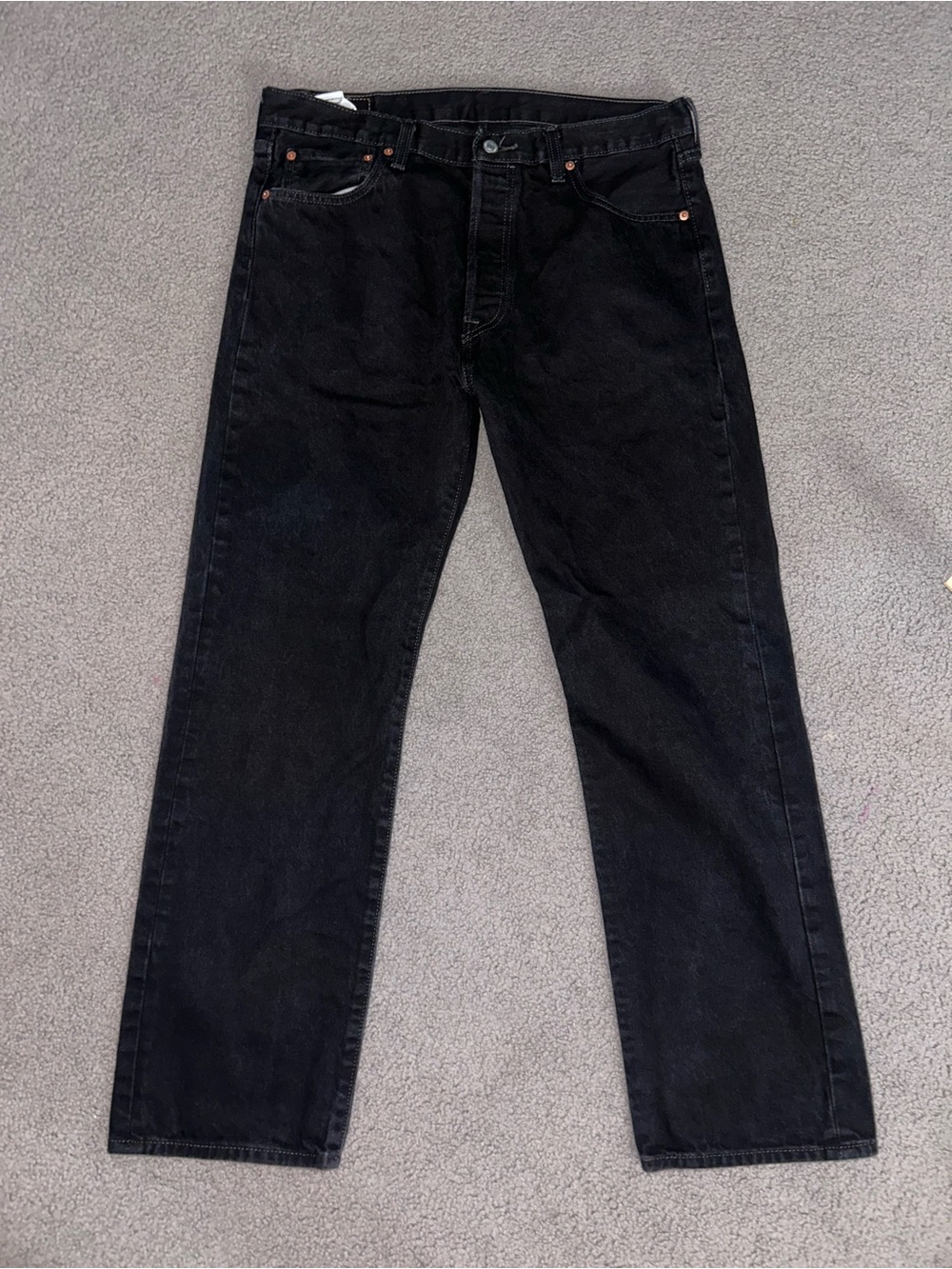 Levis Men's 501 Black Straight-Leg Jeans size 38